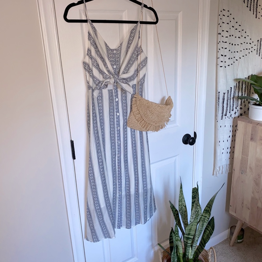 Boutique Midi Cutout Tie Sundress